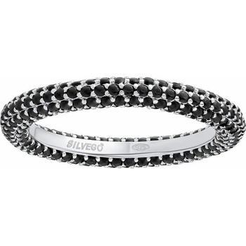 SILVEGO Strieborný prsteň Cleolynd s čiernymi Brilliance Zirconia JJJ1401RB