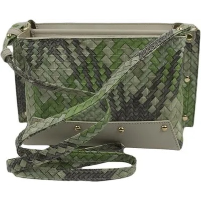 Български обувки Елегантна дамска чанта в зелени нюанси 895-38