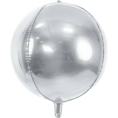 Party Stříbrný fóliový balónek koule 40 cm – metalický dekorace