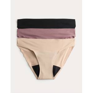 Marks & Spencer Комплект 3 броя бикини менструални слипове без видими еластици Marks & Spencer черна Marks & Spencer | Cheren | ЖЕНИ | 8