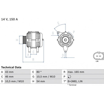 Alternátor BOSCH 0 986 081 190