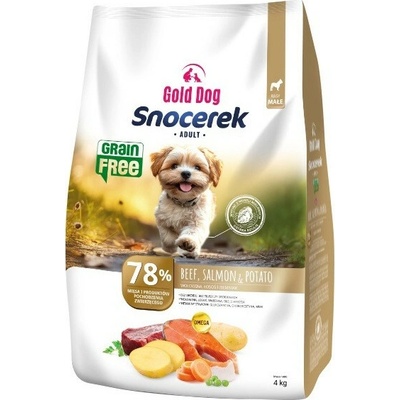 Gold Dog Snocerek Grain Free Small breeds Hovězí a losos brambor 4 kg