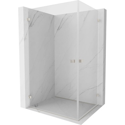 Mexen Lunar-B Duo душ кабина с отваряща се врата 90 x 75 см, прозрачна, матиран никел - 832-090L-075P-97-00 (832-090L-075P-97-00)
