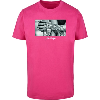 Mister Tee Тениска Pray 2.0 Tee hibiskus pink XXLUB-MT471-02534 - Черен, размер L
