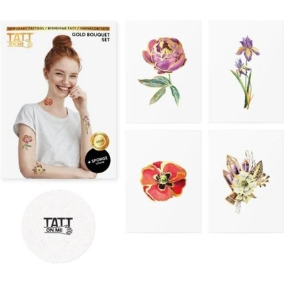 TATTonMe Металически татуировки за жени Букет комплект Gold