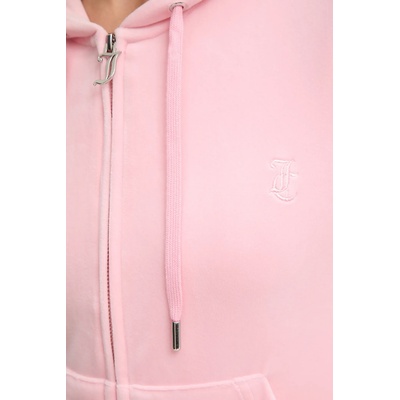 Juicy Couture Суичър с цип и качулка дамски памук ROBERTSON CLASS (JCAP176)