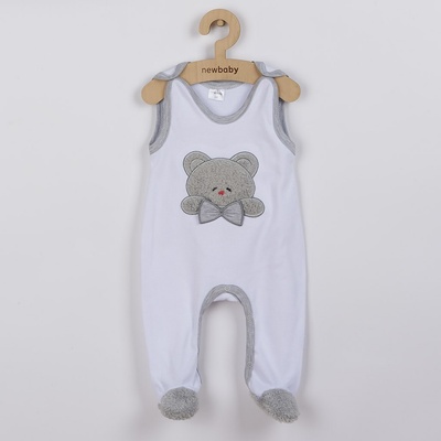 NEW BABY Luxusné dojčenské dupačky Honey Bear s D aplikáciou Biela