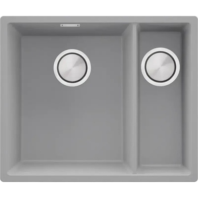 Твоят Стил Сива кухненска гранитна мивка за вграждане Лондон 60 Duo 560 x 470 mm