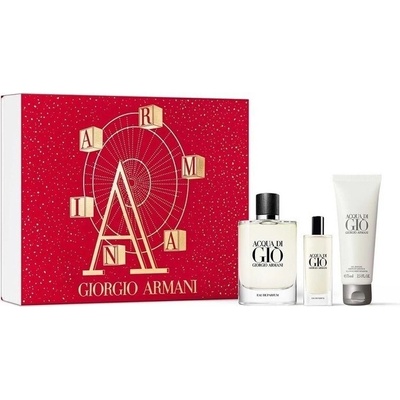 Armani Acqua di Gio Pour Homme EDP plniteľná 125 ml + Acqua di Giò Pour Homme EDP 15 ml + Acqua di Giò Pour Homme šampón na celé telo 75 ml darčeková sada