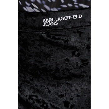 Karl Lagerfeld Jeans Кадифена пола Karl Lagerfeld Jeans в черно къса със стандартна кройка A4W12003 (A4W12003)