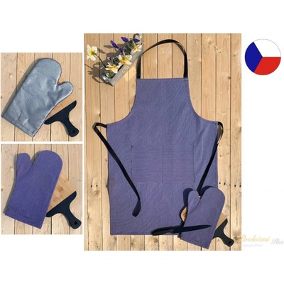 Sleep-well zástěra v denimovém vzhledu + chňapka jako dárek