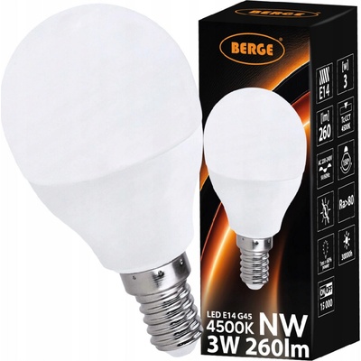 Milio LED žiarovka G45 E14 3W 260 lm neutrálna biela