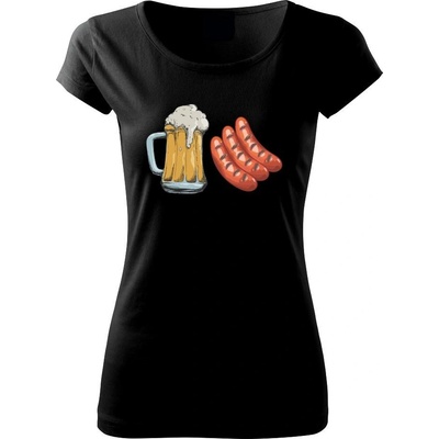 Pivo a klobása Pure dámske tričko Čierna