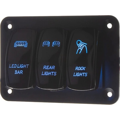 Panel s 3x spínači Rocker 12/24V, 47156