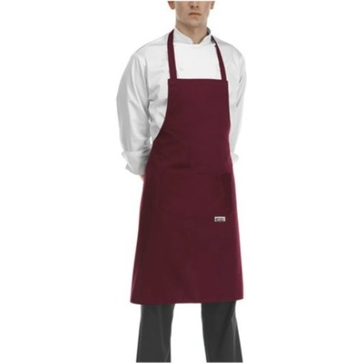 EGOchef Kuchařská zástěra ke krku mikrovlákno s kapsou bordová 70x90cm E-6103003E