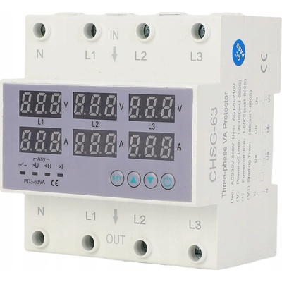 VOLTMETR UKAZATEL NAPĚTÍ 3F TŘÍFÁZOVÝ DIGITÁLNÍ 390-500V 63A