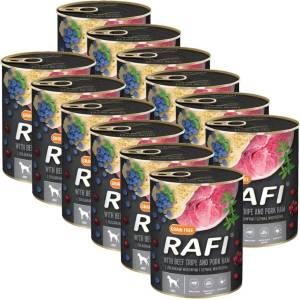 RAFI Рафі Възрастен GF Пате с Говежди Трип и Свински Шунка 12 x 800 г