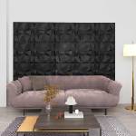 vidaXL Стенни панели 48 бр. 50 x 50 cm Диамант Черен XPS Пяна (42046026)