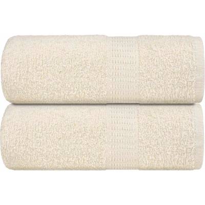 vidaXL Кърпи за гости FROGN 2 бр. кремави 30x50 см 360 г/м2 (136995)