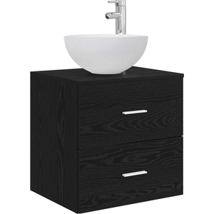vidaXL Стенен мивка с шкаф Черен дъб 49, 5 x 35 x 63 см (890255)