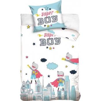 Детски двулицев спален комплект от 2 части Super Boy (Double-sided cotton bedding Super Boy)