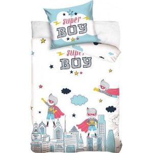  Детски двулицев спален комплект от 2 части Super Boy (Double-sided cotton bedding Super Boy)