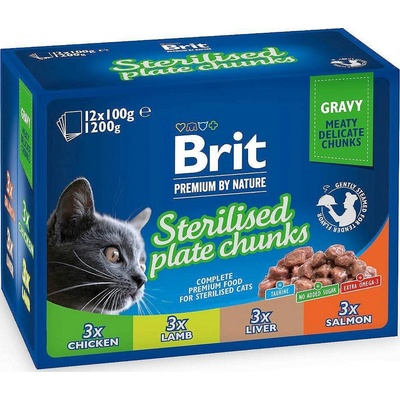 Brit Premium Cat Pouches Sterile Plate 12 x 100 g
