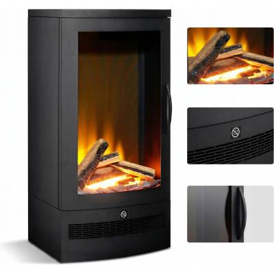 Acantha Stojaci krb s funkciou ohrievania 1800 W čierny