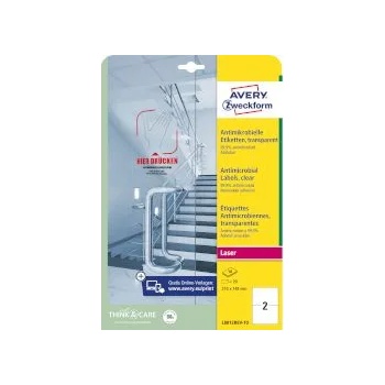 Image 1 of Avery Zweckform Антимикробни прозрачни етикети 210х147мм 10 листа