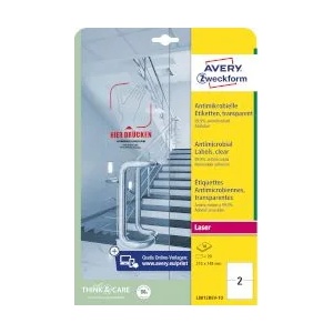 Avery-Zweckform Антимикробни прозрачни етикети 210х147мм 10 листа