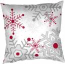 Dadka flanel Snehové vločky sivá 40 x 50 cm