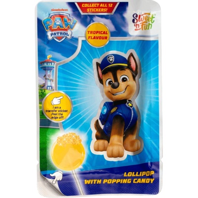 Sweet'n Fun Paw Patrol Lízanka a praskavý cukrovinkový prášok ovocná príchuť 15 g