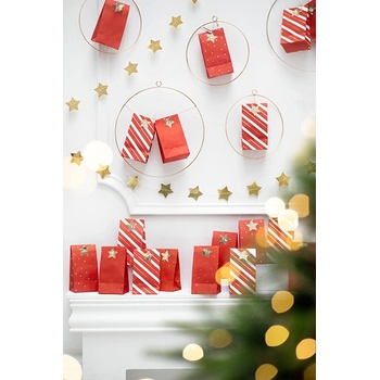 PartyDeco Adventní kalendář pytlíčky 8 x 18 x 6,5 cm