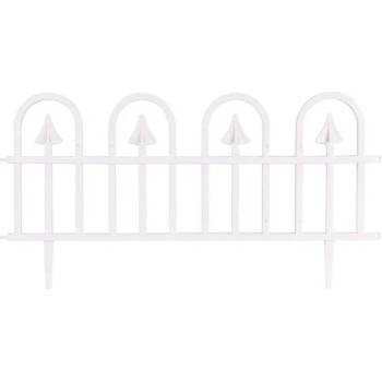 Ohrada Gardens F709, 61x32 cm, plastová, biela, mini dekoračný plot, bal. 4 ks