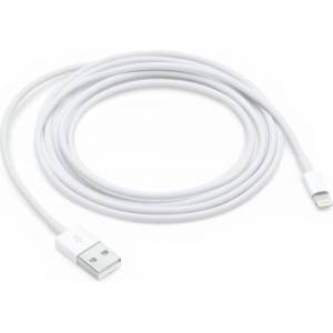Planet Tech Кабел за зареждане и данни USB-A към Lightning за iPhone, 2 метра, Бял (SE08 2m)