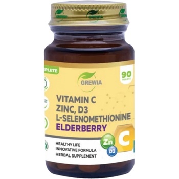 Image 1 of Grewia Vitamin C, Zinc, D3, L-Selenomethionine & Elderberry [90 Таблетки]