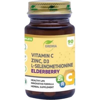 Grewia Vitamin C, Zinc, D3, L-Selenomethionine & Elderberry [90 Таблетки]