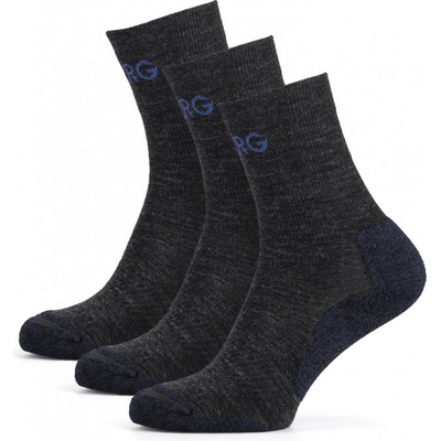 Warg pánske ponožky Trek Merino 3-Pack sivá/modrá
