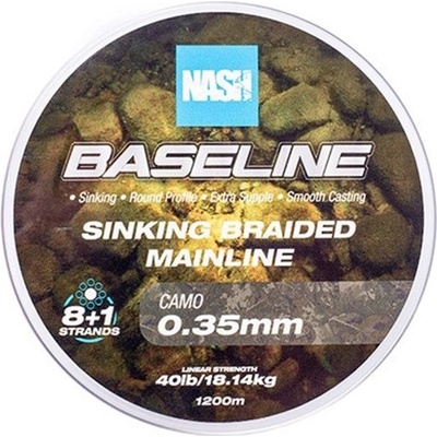 Nash Splietaná Šnúra Baseline Sinking Braid Camo 1200 m 0,28 mm 13,6 kg