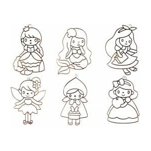 LEAN Toys Stained Glass Painting Pendants Fusing Paint Princesses 6 pcs