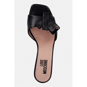 Love Moschino чехли с дебел ток дамски от кожа