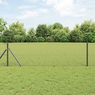 vidaXL Zemní upevnění svařované drátěné ploty 50 x 0,8 m Šedá Síťovina