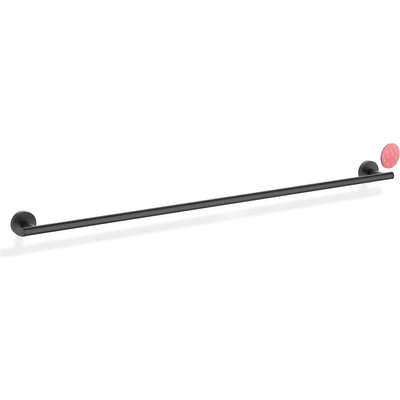 DECOR WALTHER Закачалка на релса за кърпи Basic самозалепващ се монтаж 85 см черен мат (0535360)