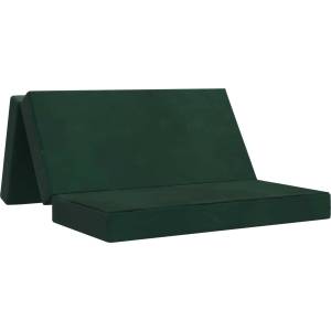 vidaXL Сгъваем диван легло 160 x 67 x 45 см Тъмнозелено (900241)