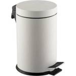 Dayco Metal Кош за отпадъци, с педал, метален, ø22 х 36 cm, 12 L, бял (0104W)