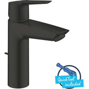 GROHE QuickFix Start - Смесител за умивалник със сифон, „студен старт, матово черно 235522432 (235522432)