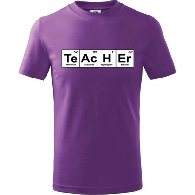 Periodická tabulka Teacher tričko detské fialová