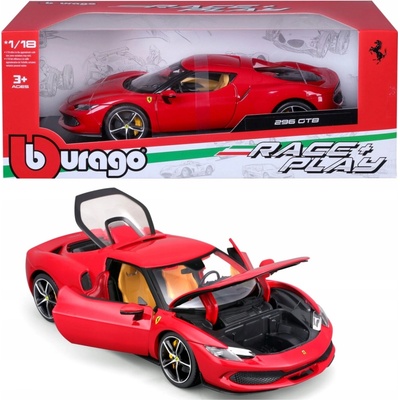 Ferrari 296 GTB Bburago 18-16018 ČERVENÁ TALIANSKA AUTOMOBILKA 1:18