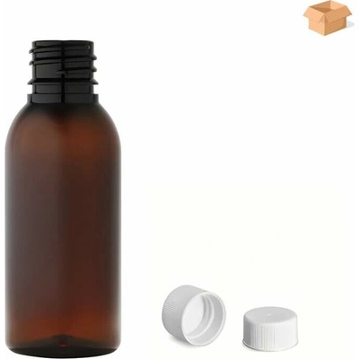 Via Plastová lahvička hnědá s bílým uzávěrem 35 ml 1000 ks