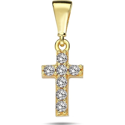 Lillian Vassago Jemný zlatý přívěsek křížek se zirkony LLV98 GP091Y